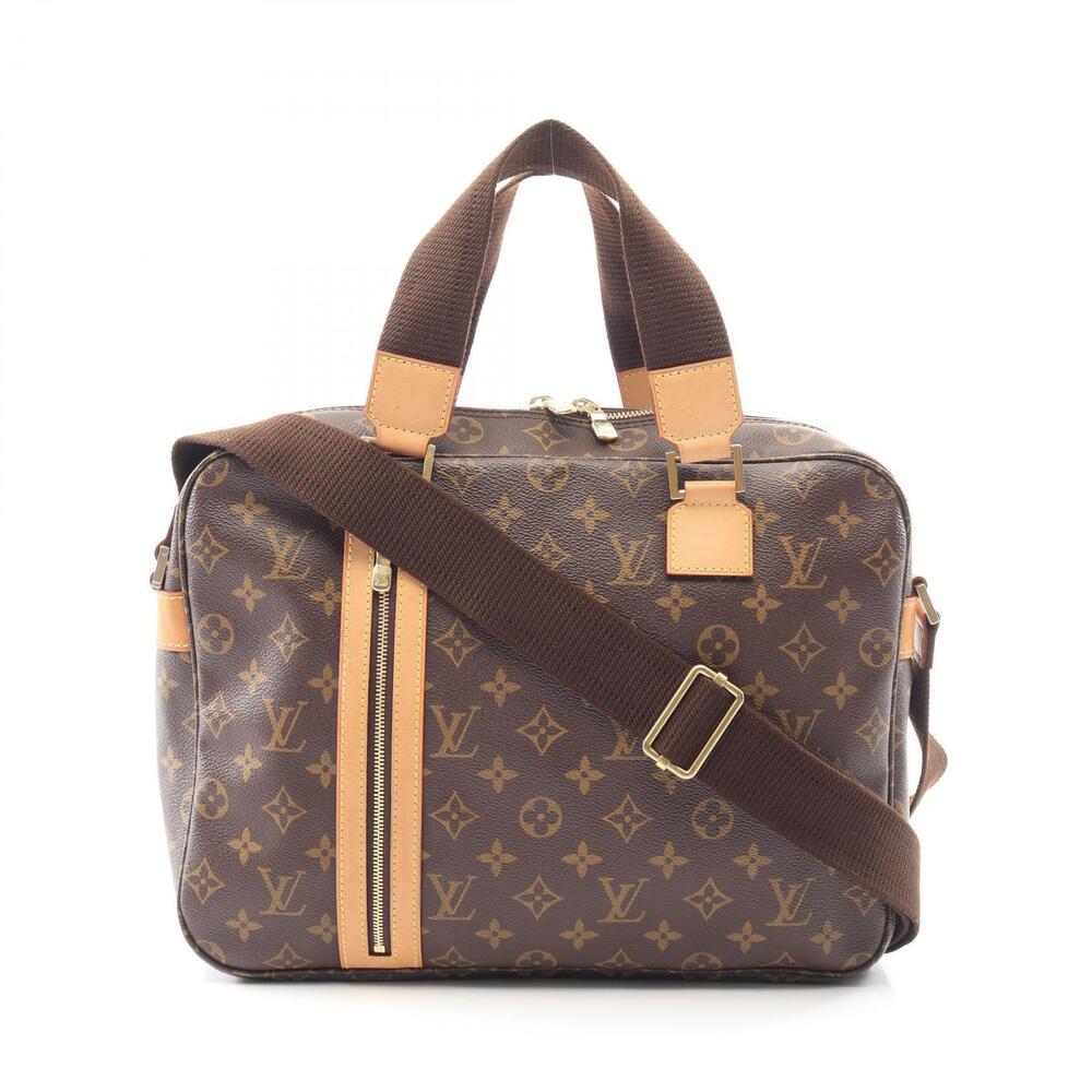 Louis Vuitton Sac Bosphore Top Handle Bag Canvas Leather Monogram Brown